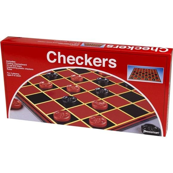 Pressman Checkers -- Classic Game With Folding Board and Interlocking Checkers - Picture 1 of 3